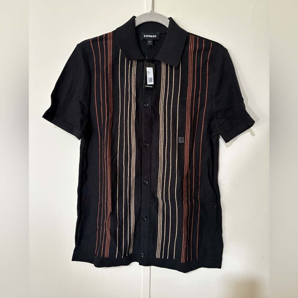 Express Black Shirt with Stripes